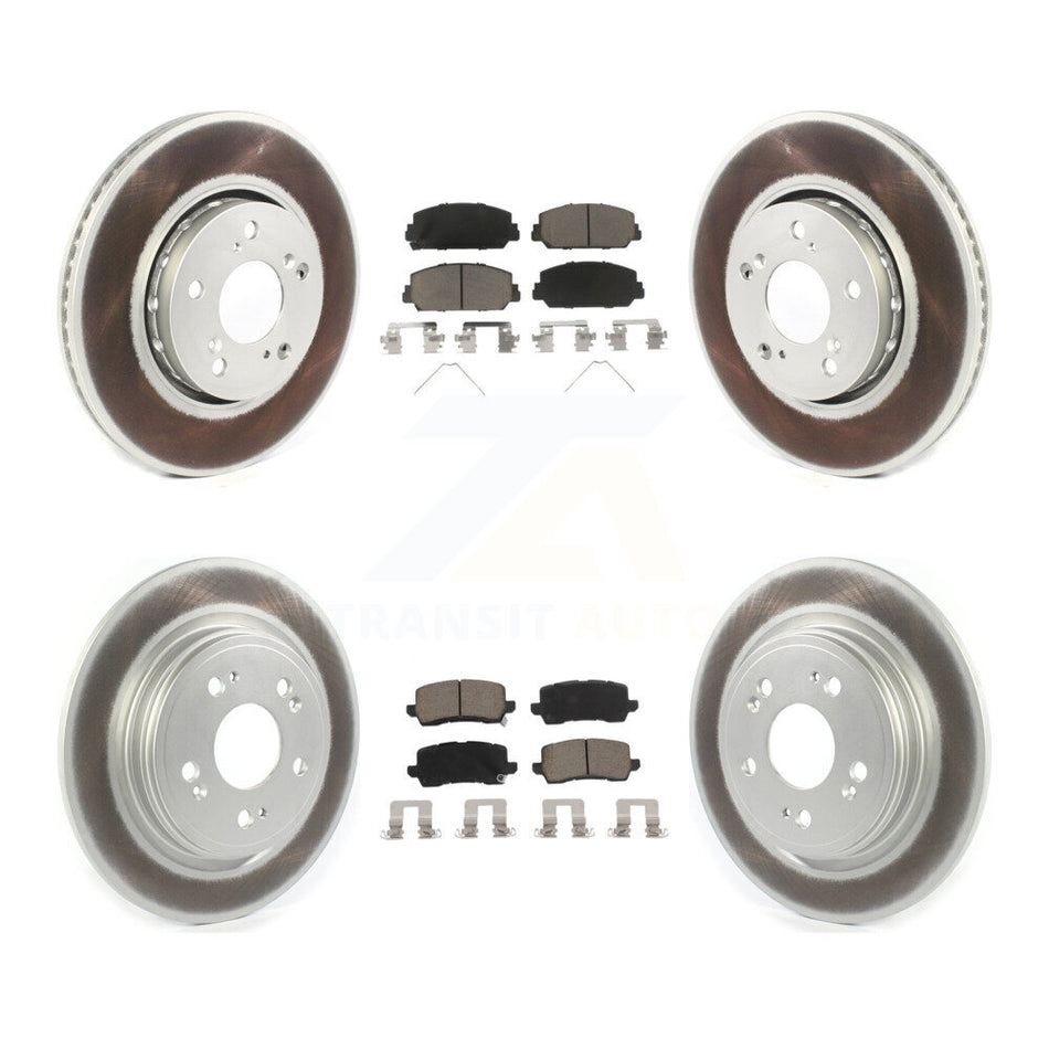 Front Rear Coated Disc Brake Rotors And Ceramic Pads Kit For Acura RLX KGC-100734