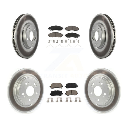 Front Rear Coated Brake Rotor Ceramic Pad Kit For 2014-2020 Acura RLX Sport Hybrid SH-AWD KGC-100735
