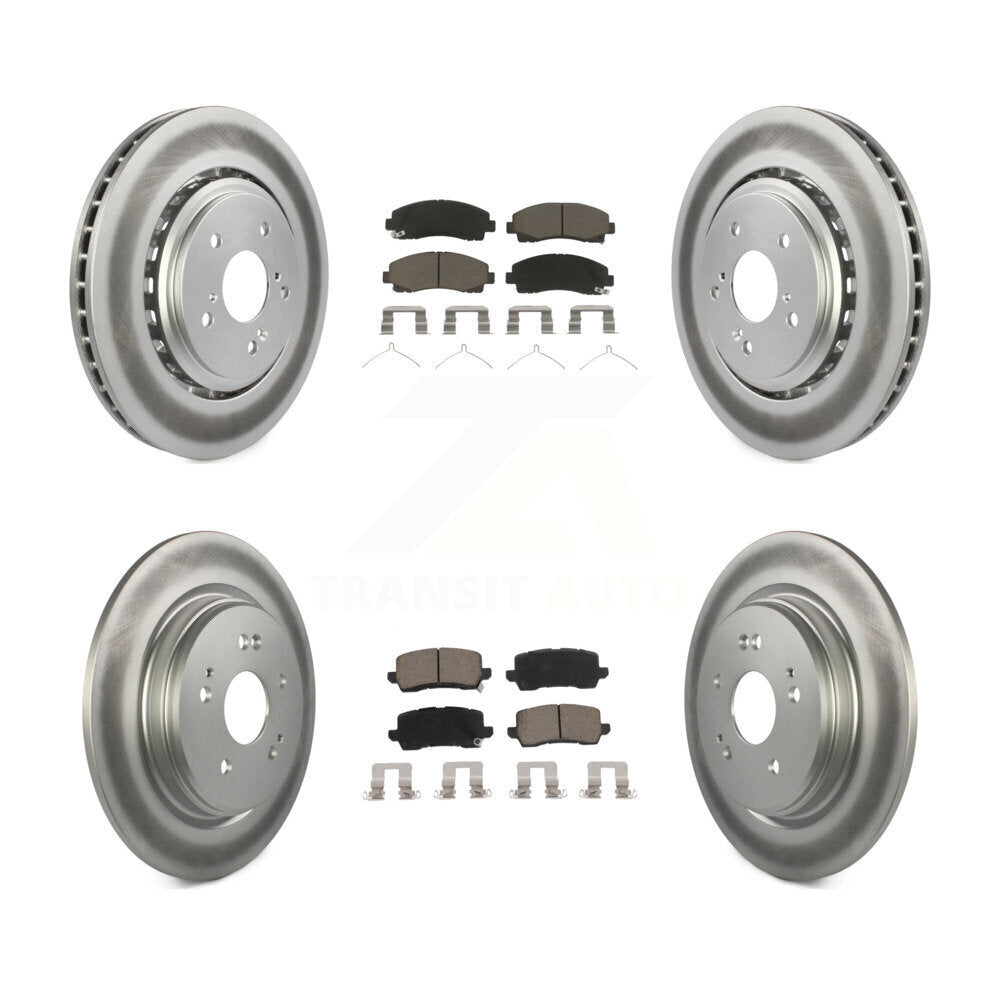 Front Rear Coated Disc Brake Rotors And Ceramic Pads Kit For 2015-2020 Acura TLX KGC-100736