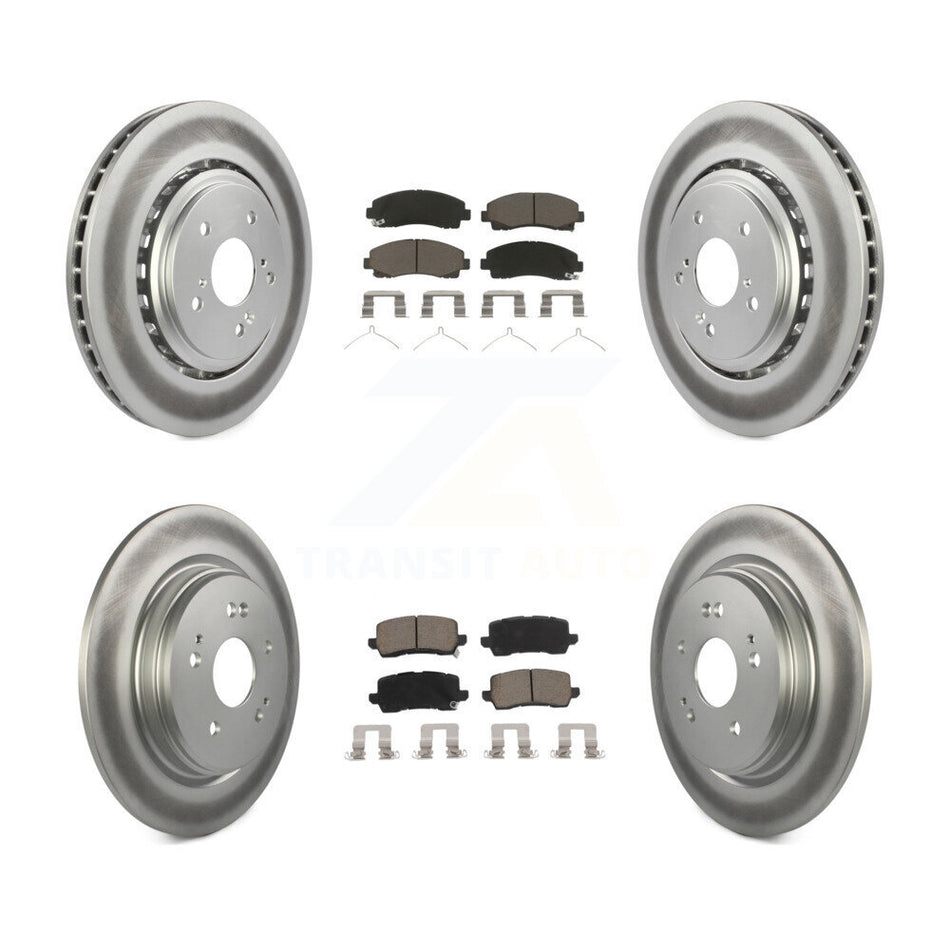 Front Rear Coated Disc Brake Rotors And Ceramic Pads Kit For 2015-2020 Acura TLX KGC-100736