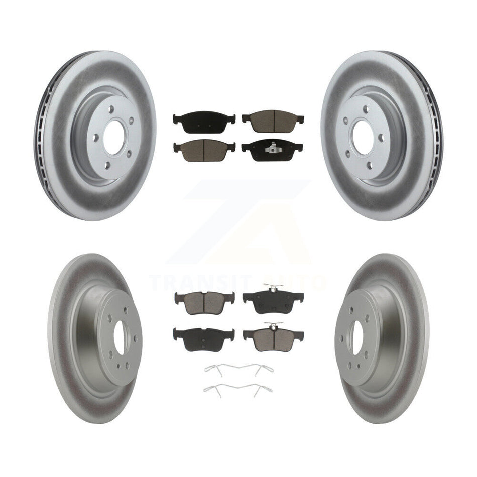 Front Rear Coated Disc Brake Rotors And Ceramic Pads Kit For Ford Escape Lincoln MKC KGC-100741
