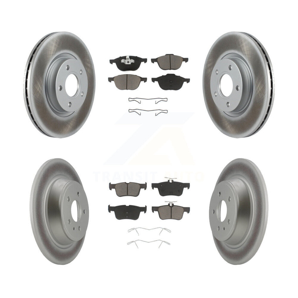 Front Rear Coated Disc Brake Rotors And Ceramic Pads Kit For Ford Escape KGC-100742