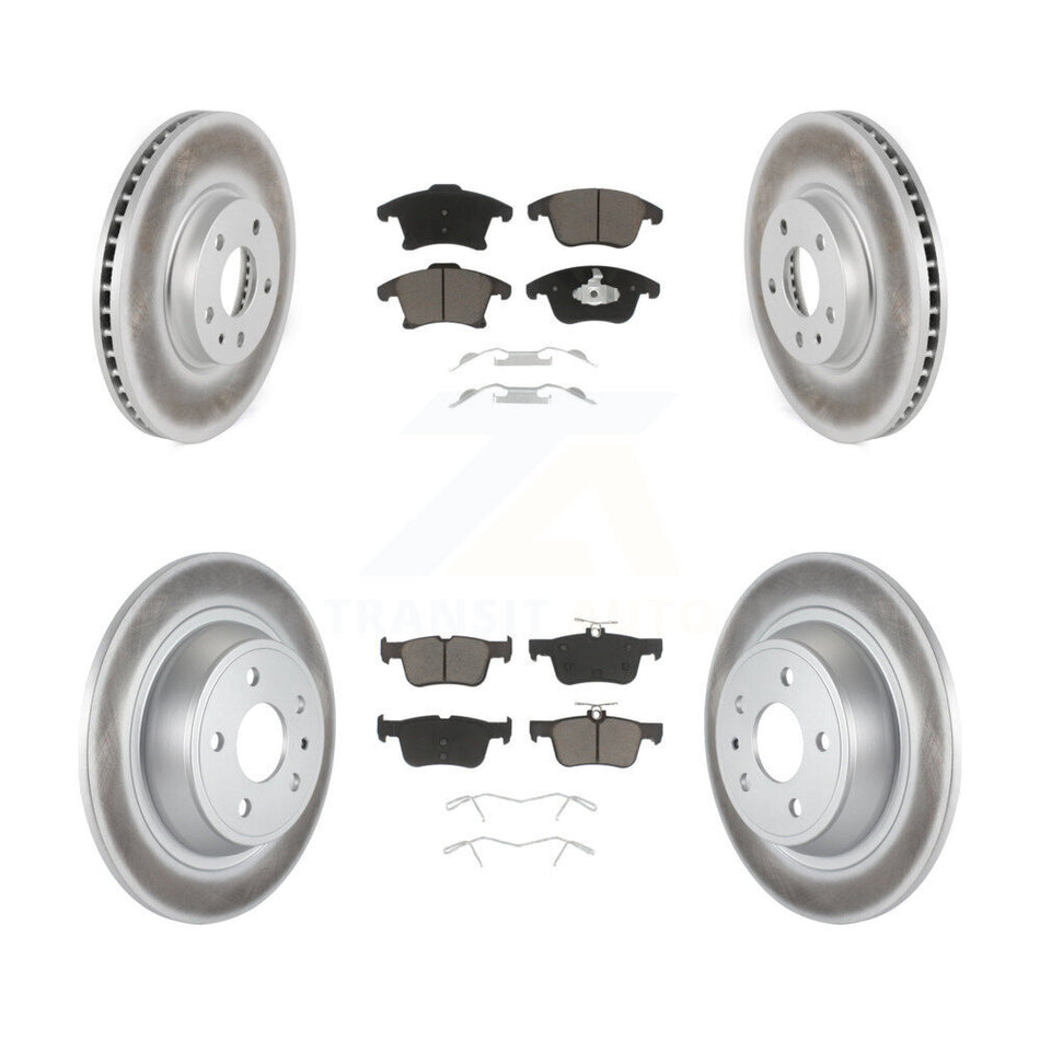 Front Rear Coated Disc Brake Rotors And Ceramic Pads Kit For Ford Fusion Lincoln MKZ KGC-100745