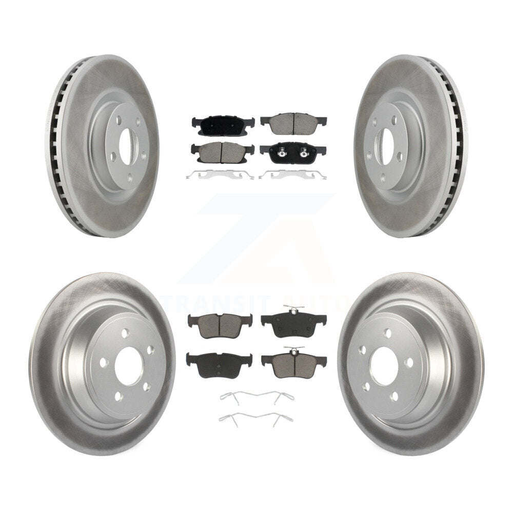 Front Rear Coated Disc Brake Rotors And Ceramic Pads Kit For Lincoln Continental KGC-100747