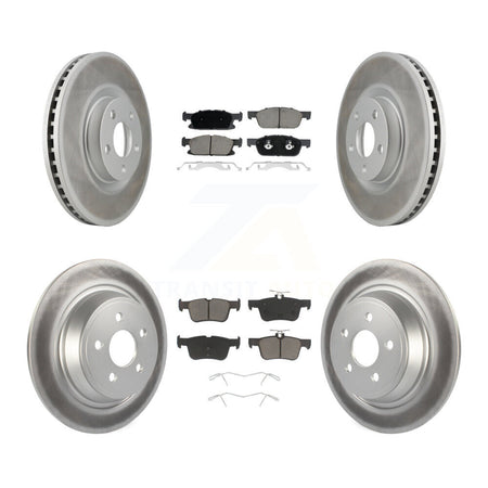 Front Rear Coated Disc Brake Rotors And Ceramic Pads Kit For Lincoln Continental KGC-100747