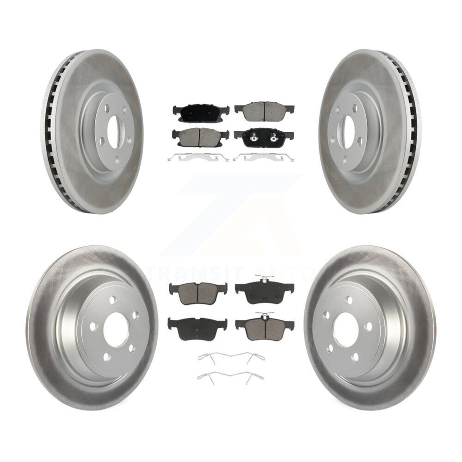 Front Rear Coated Disc Brake Rotors And Ceramic Pads Kit For Lincoln Continental KGC-100747
