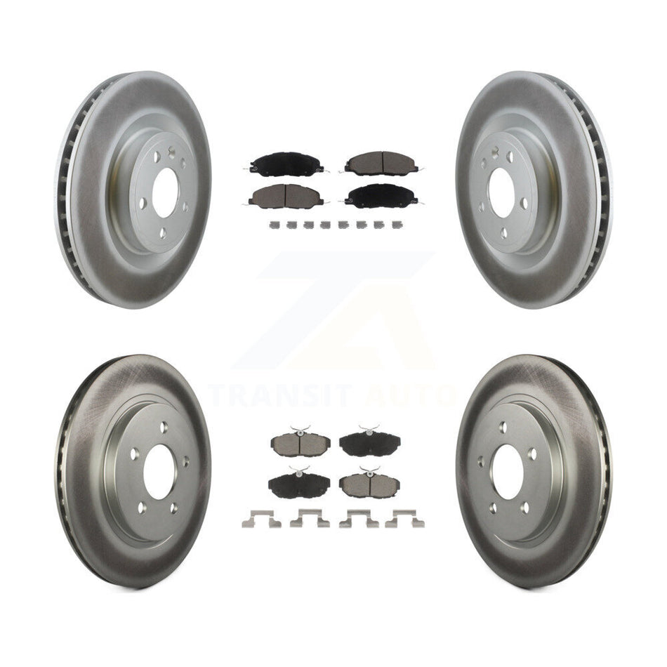 Front Rear Coated Disc Brake Rotors And Ceramic Pads Kit For Ford Mustang KGC-100751