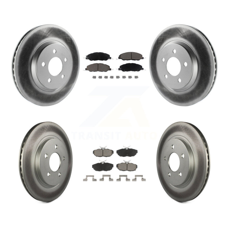Front Rear Coated Disc Brake Rotors And Ceramic Pads Kit For Ford Mustang KGC-100752