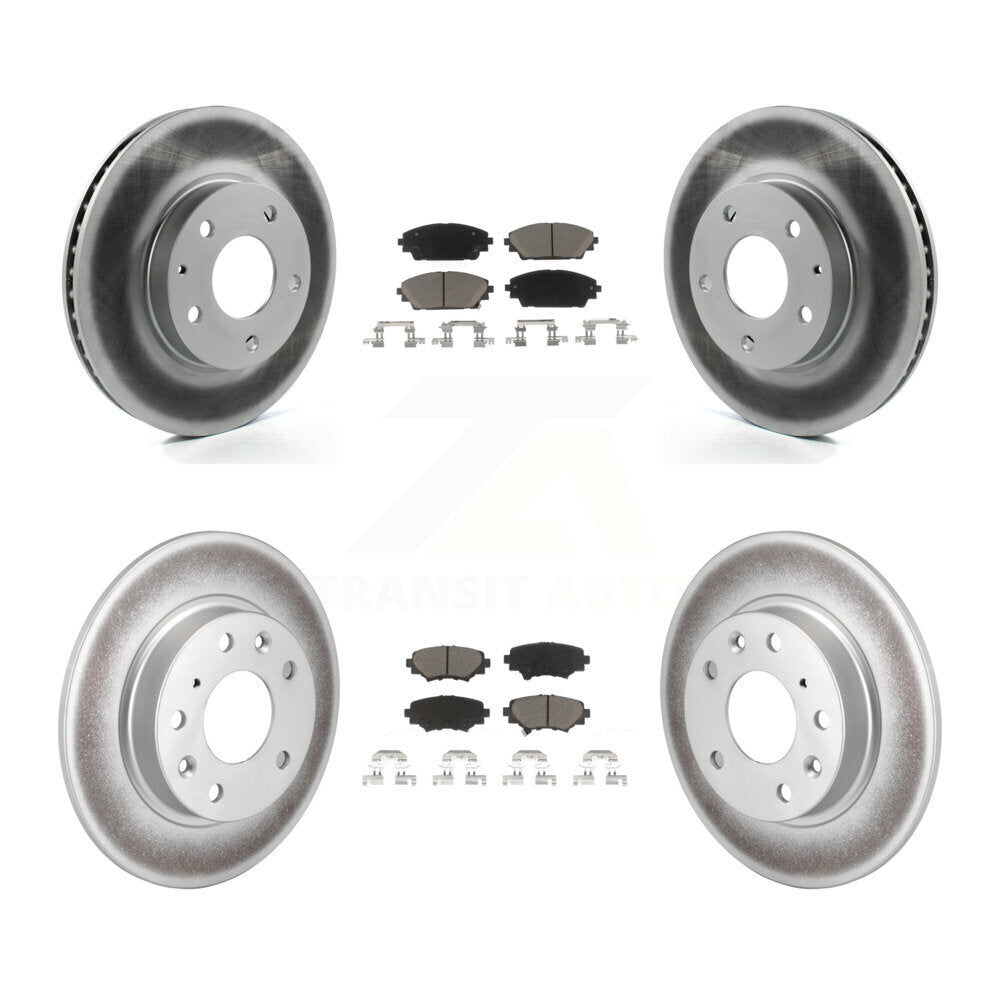 Front Rear Coated Disc Brake Rotors And Ceramic Pads Kit For Mazda 3 Sport KGC-100755