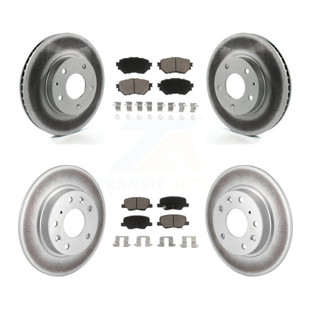 Front Rear Coated Disc Brake Rotors And Ceramic Pads Kit For Mazda 3 Sport KGC-100757