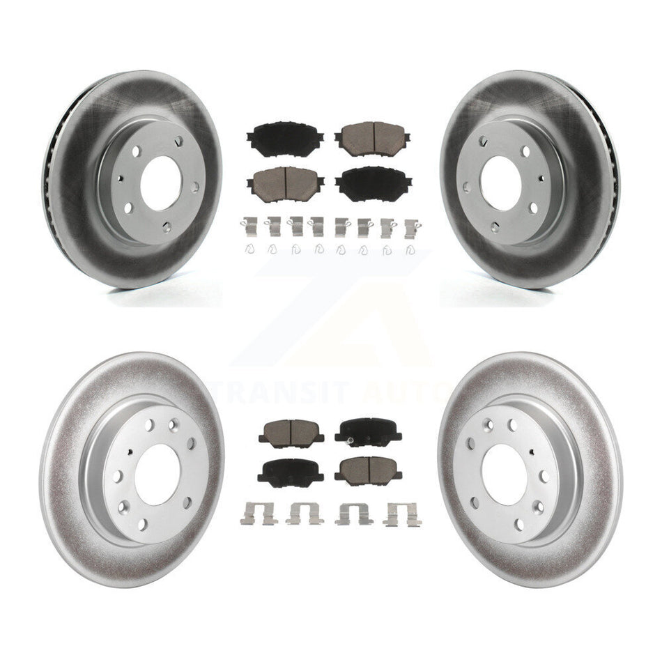 Front Rear Coated Disc Brake Rotors And Ceramic Pads Kit For Mazda 3 Sport KGC-100757