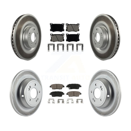 Front Rear Coated Disc Brake Rotors Ceramic Pad Kit For Hyundai Genesis G80 Kia K900 3.8L KGC-100764