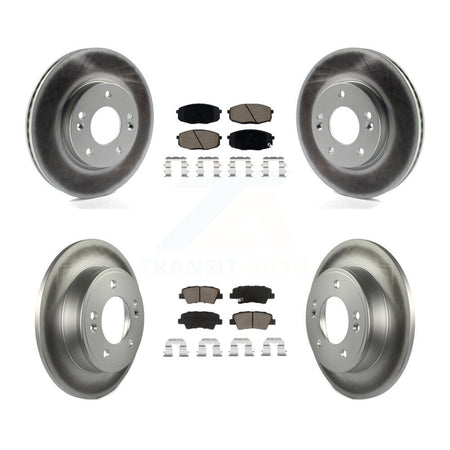 Front Rear Coated Disc Brake Rotors And Ceramic Pads Kit For 2014-2016 Kia Soul KGC-100783