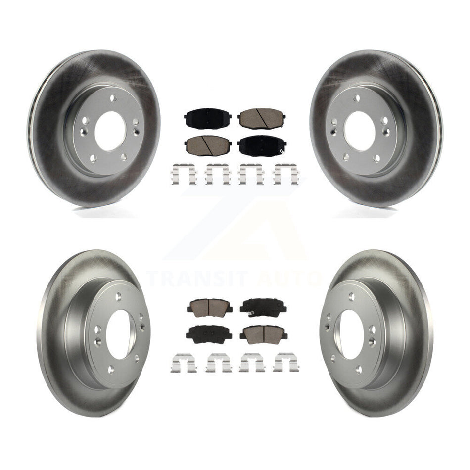 Front Rear Coated Disc Brake Rotors And Ceramic Pads Kit For 2014-2016 Kia Soul KGC-100783