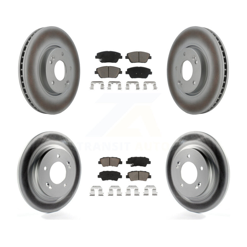 Front Rear Coated Disc Brake Rotors And Ceramic Pads Kit For Kia Optima With Electric Parking KGC-100784