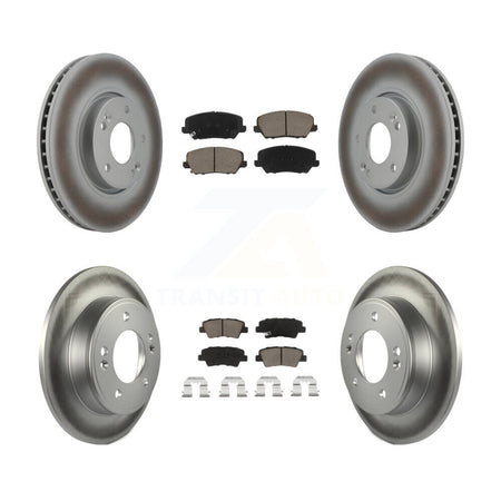 Front Rear Coated Disc Brake Rotor & Ceramic Pad Kit For 2017 Kia Forte Koup Turbocharged KGC-100788