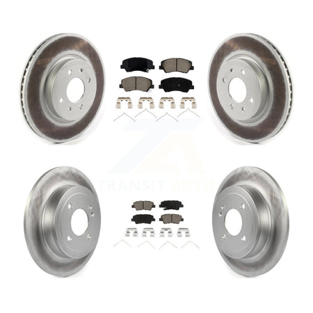 Front Rear Coated Disc Brake Rotors And Ceramic Pads Kit For Kia Rio Hyundai Accent KGC-100793