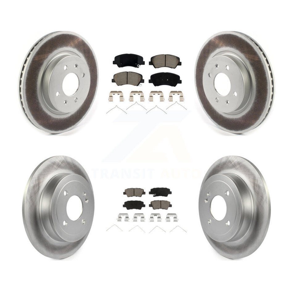Front Rear Coated Disc Brake Rotors And Ceramic Pads Kit For Kia Rio Hyundai Accent KGC-100793