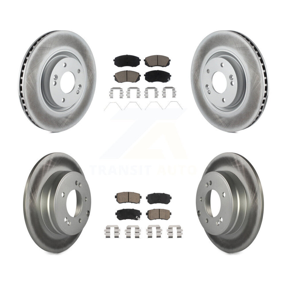 Front Rear Coat Disc Brake Rotor Ceramic Pad Kit For Kia Optima With Manual Parking KGC-100795