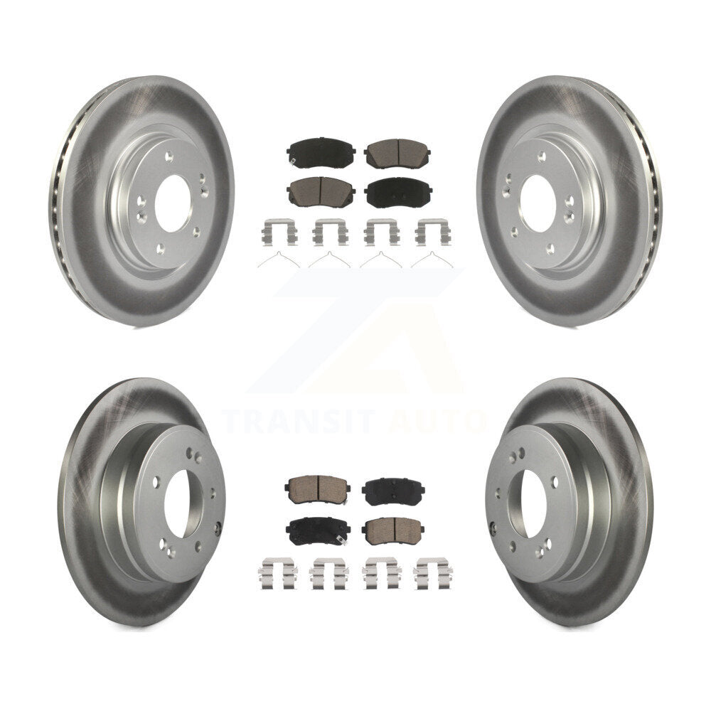 Front Rear Coat Disc Brake Rotor Ceramic Pad Kit For Kia Optima With Manual Parking KGC-100796