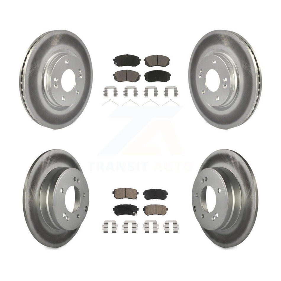 Front Rear Coat Disc Brake Rotor Ceramic Pad Kit For Kia Optima With Manual Parking KGC-100796