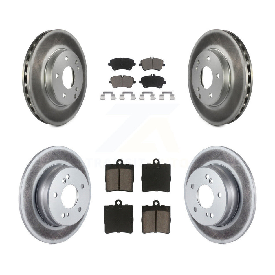 Front Rear Coated Disc Brake Rotors And Ceramic Pads Kit For Mercedes-Benz C230 C240 KGC-100811