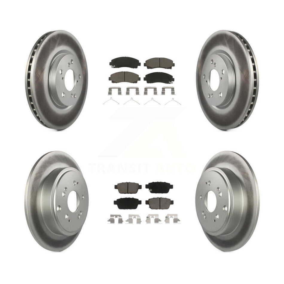 Front Rear Coated Disc Brake Rotors And Ceramic Pads Kit For 2006-2014 Honda Ridgeline KGC-100816