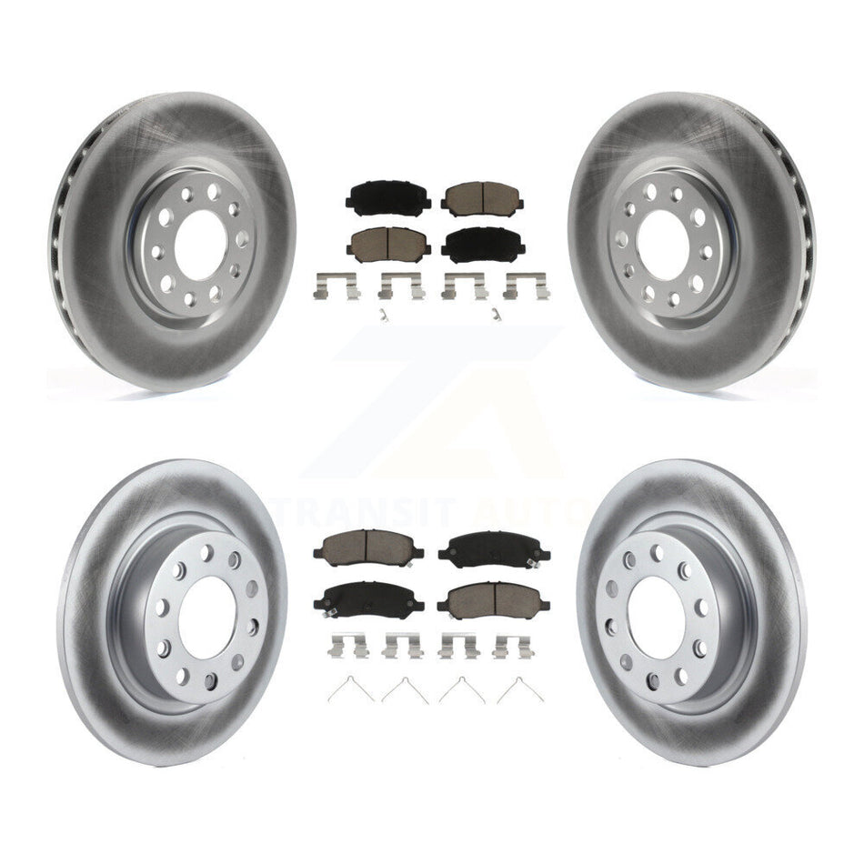 Front Rear Coated Disc Brake Rotors And Ceramic Pads Kit For 2013-2016 Dodge Dart KGC-100818