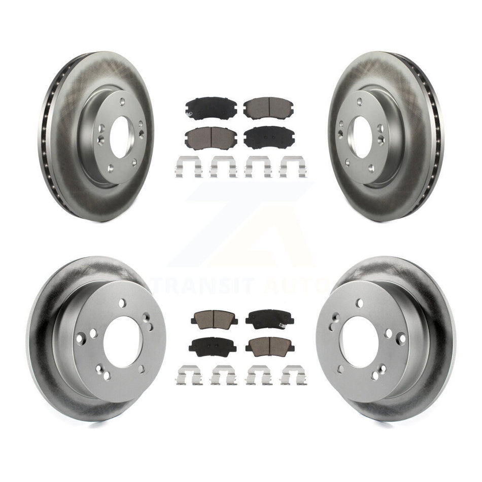 Front Rear Coated Disc Brake Rotors And Ceramic Pads Kit For Hyundai Sonata 2.4L KGC-100819