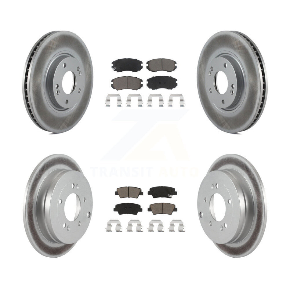 Front Rear Coated Disc Brake Rotors And Ceramic Pads Kit For 2007-2009 Kia Amanti KGC-100824