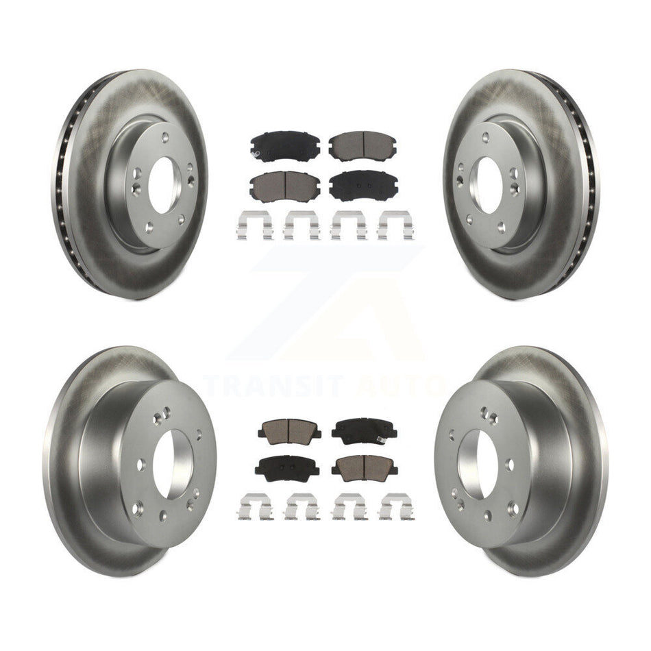 Front Rear Coated Disc Brake Rotors And Ceramic Pads Kit For 2012-2013 Kia Soul KGC-100827