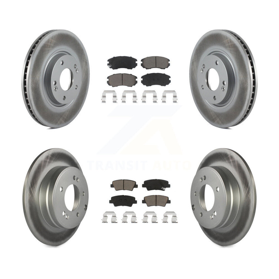 Front Rear Coated Disc Brake Rotors And Ceramic Pads Kit For 2010-2011 Hyundai Azera KGC-100828