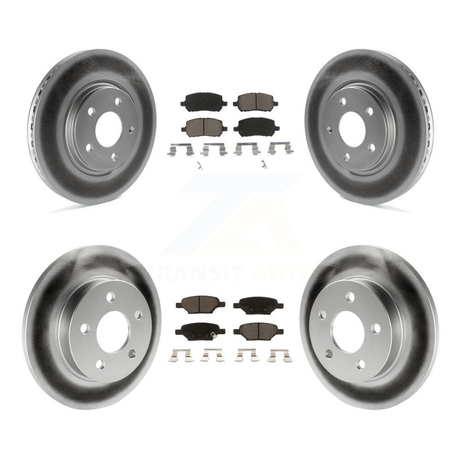 Front Rear Coated Disc Brake Rotors And Ceramic Pads Kit For 2010 Pontiac G5 With Brakes KGC-100834