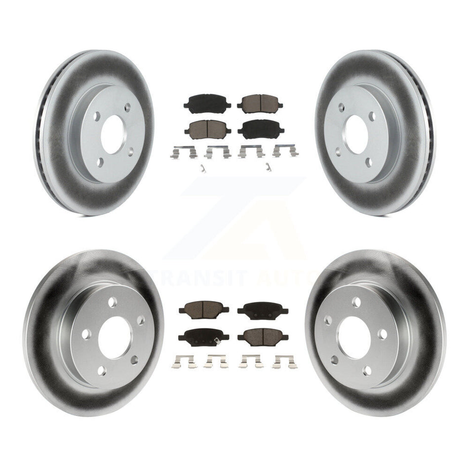 Front Rear Coated Disc Brake Rotors And Ceramic Pads Kit For Pontiac G5 Pursuit KGC-100836