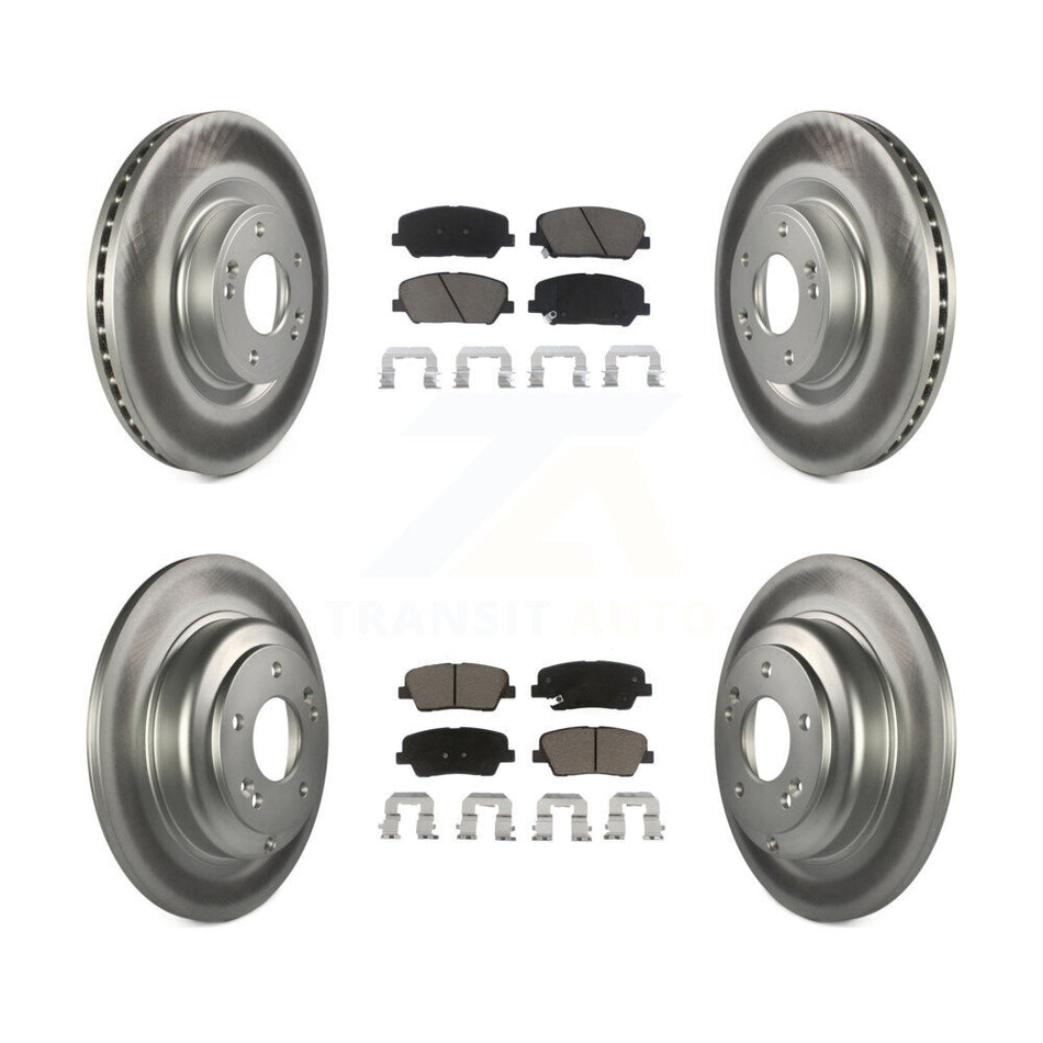 Front Rear Coated Disc Brake Rotors And Ceramic Pads Kit For Hyundai Genesis Coupe KGC-100841