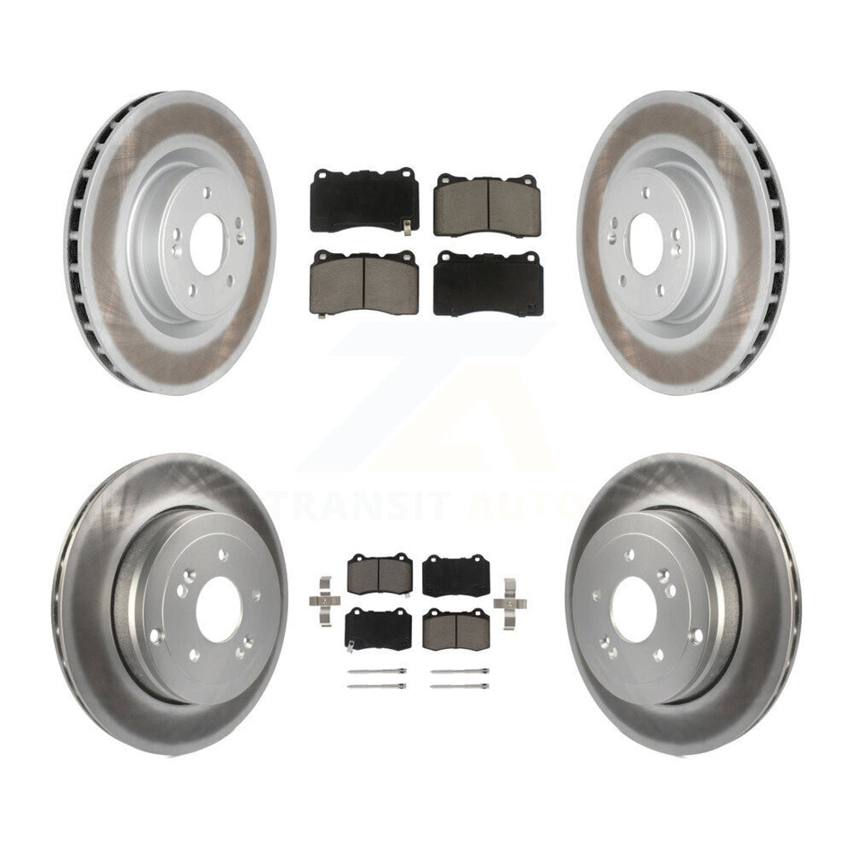 Front Rear Coated Disc Brake Rotors And Ceramic Pads Kit For Hyundai Genesis Coupe KGC-100842