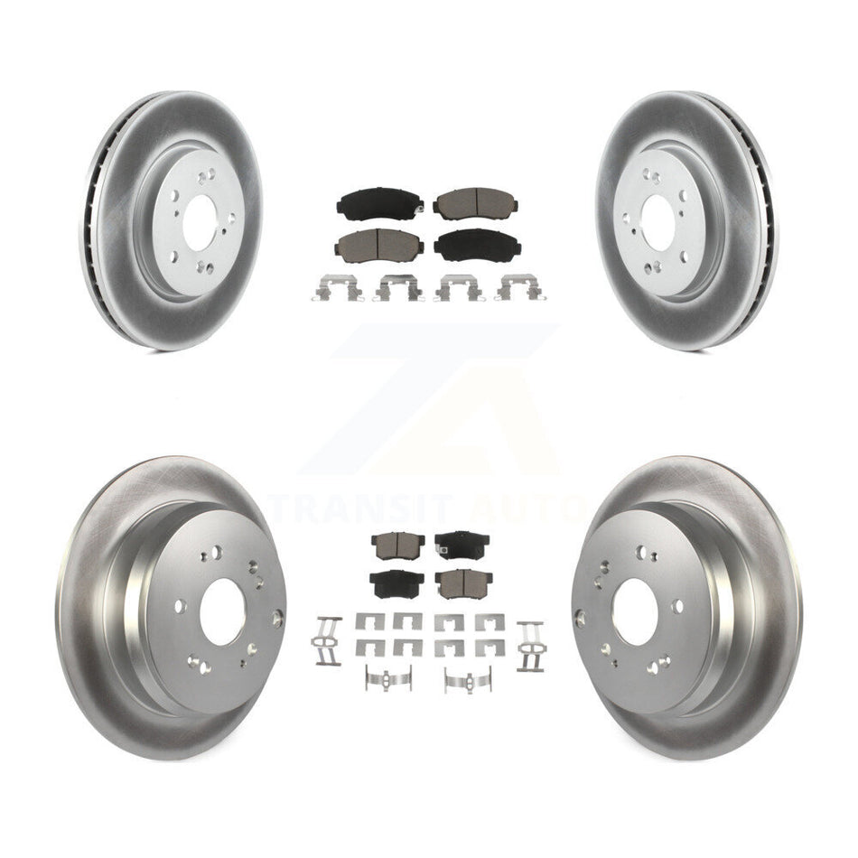 Front Rear Coated Disc Brake Rotors And Ceramic Pads Kit For Acura RDX KGC-100850