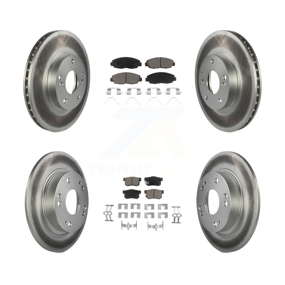 Front Rear Coated Disc Brake Rotors And Ceramic Pads Kit For 2014-2015 Honda Civic Touring KGC-100855