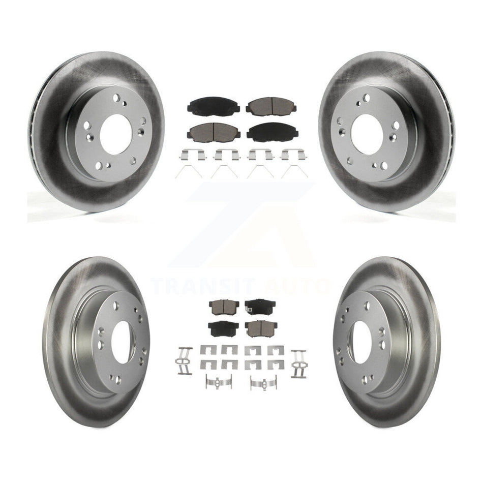 Front Rear Coated Disc Brake Rotors And Ceramic Pads Kit For Honda Civic KGC-100858