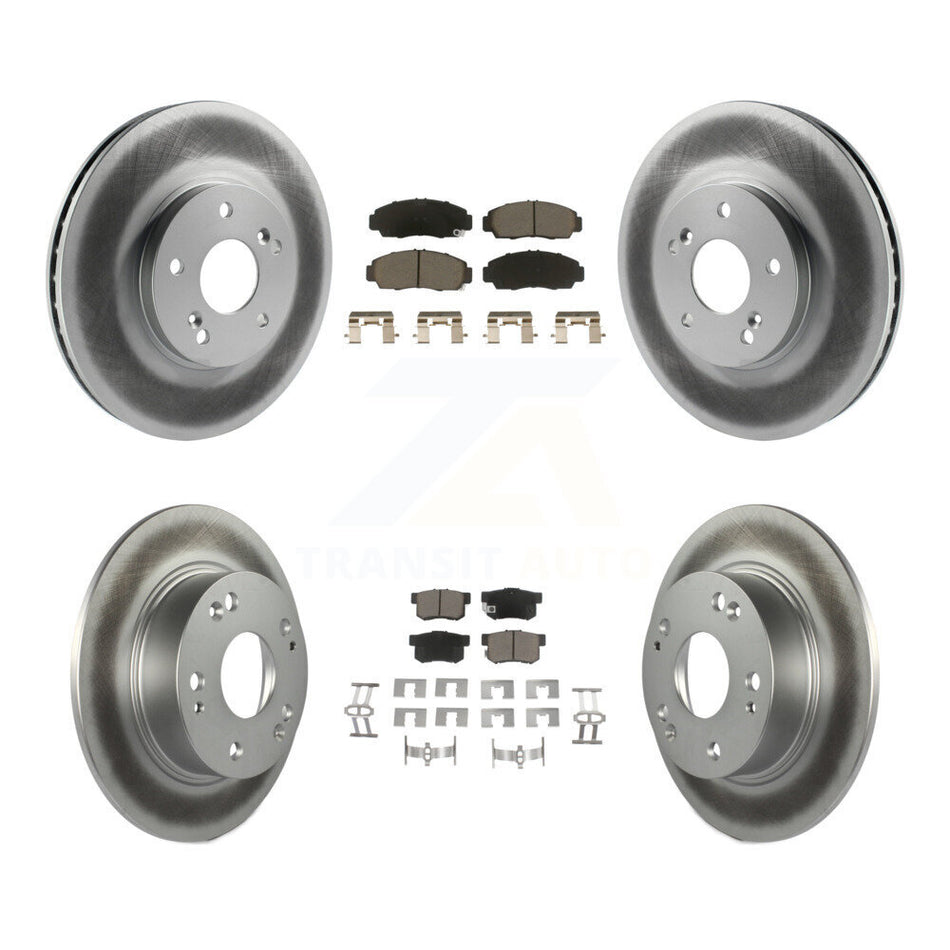 Front Rear Coated Disc Brake Rotors And Ceramic Pads Kit For Honda Accord Acura TSX KGC-100860