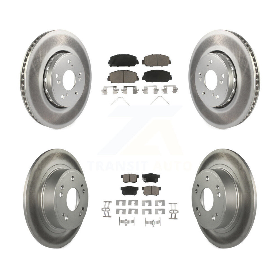Front Rear Coated Disc Brake Rotors And Ceramic Pads Kit For 2016 Acura ILX KGC-100876