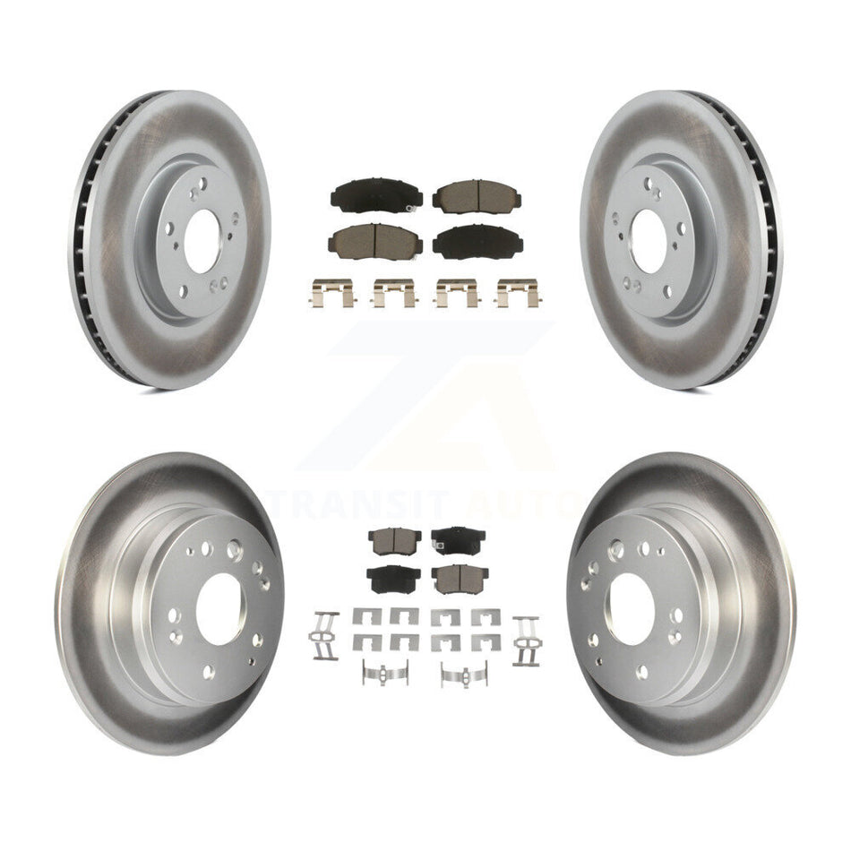 Front Rear Coated Disc Brake Rotors And Ceramic Pads Kit For 2004-2005 Acura TL Automatic transmission KGC-100877