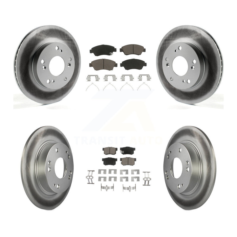 Front Rear Coated Disc Brake Rotors And Ceramic Pads Kit For 2013-2015 Acura ILX 1.5L KGC-100878