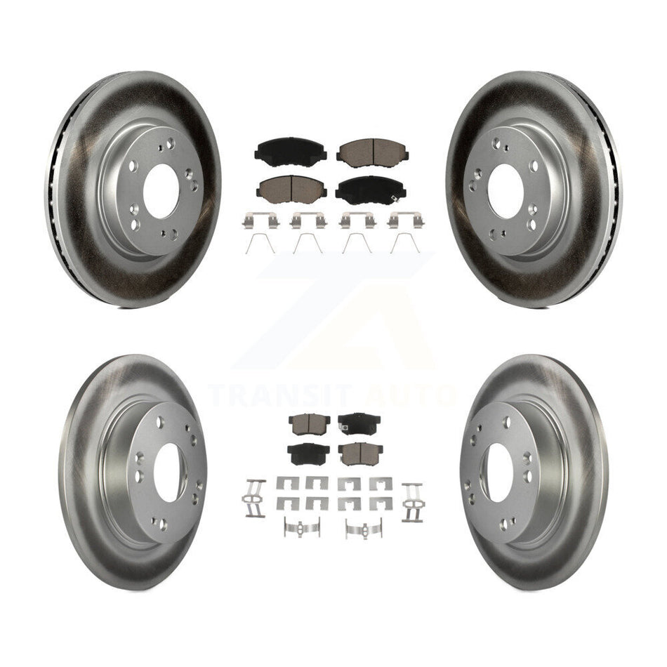Front Rear Coated Disc Brake Rotors And Ceramic Pads Kit For 2013 Acura ILX 2.0L KGC-100879