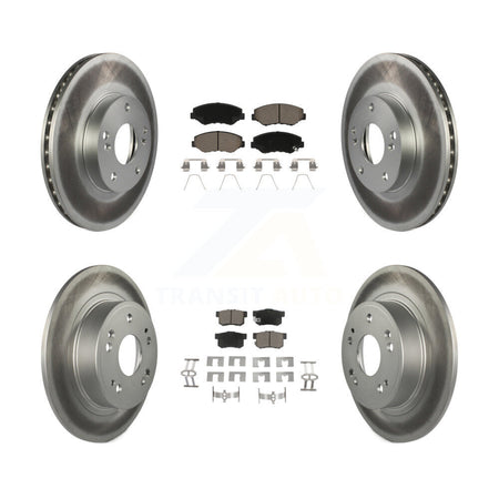 Front Rear Coated Disc Brake Rotors And Ceramic Pads Kit For Honda Accord KGC-100880