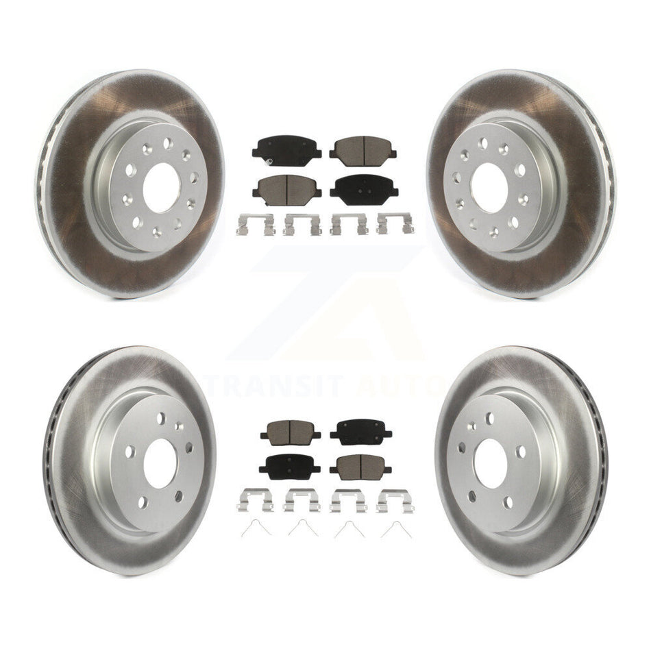 Front Rear Coated Disc Brake Rotors And Ceramic Pads Kit For Chevrolet Camaro Without Brembo Calipers KGC-100883