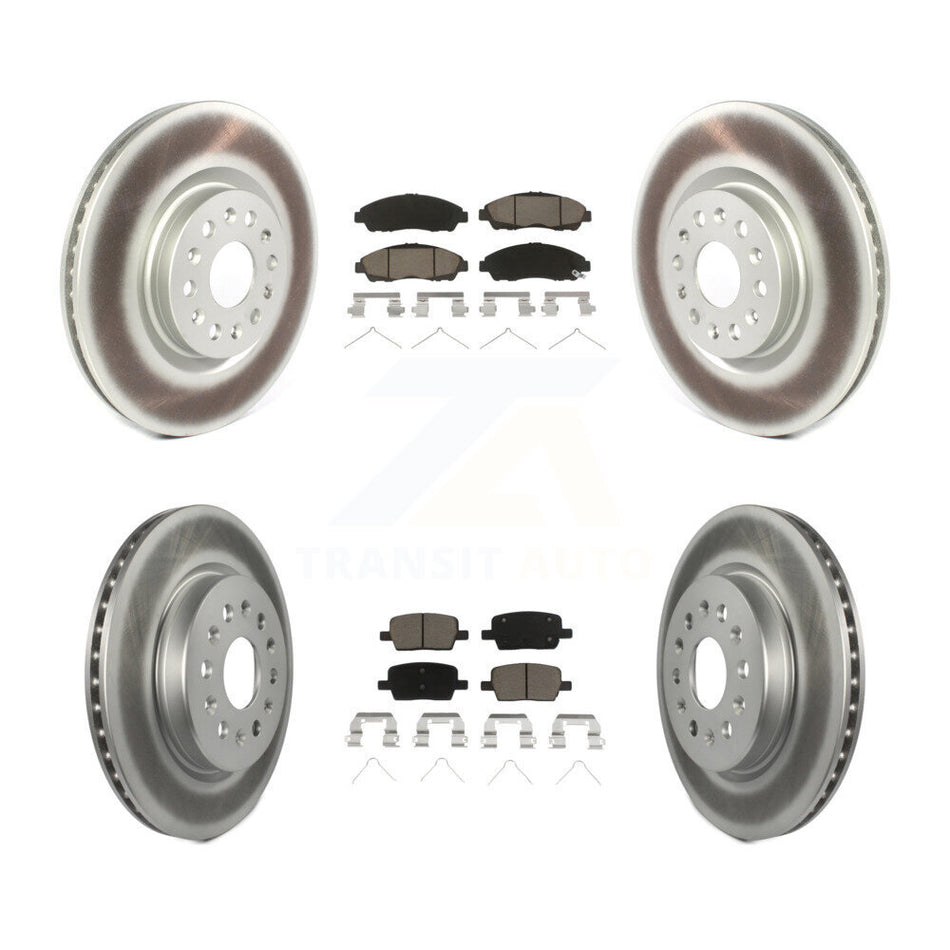 Front Rear Coated Disc Brake Rotors And Ceramic Pads Kit For Cadillac XT5 Buick Enclave XT6 KGC-100885