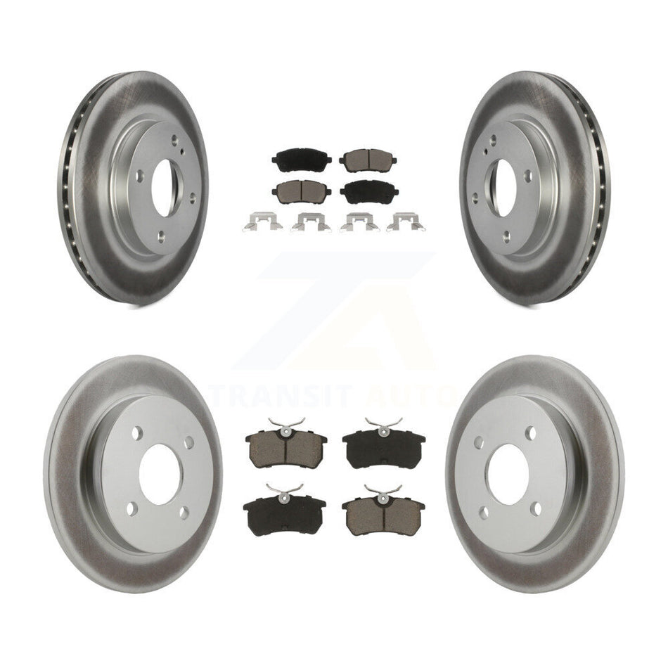 Front Rear Coated Disc Brake Rotors And Ceramic Pads Kit For Ford Fiesta KGC-100889