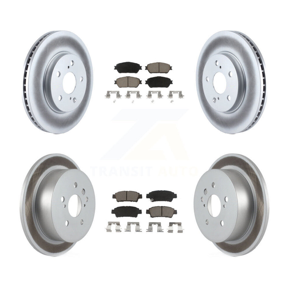 Front Rear Coated Disc Brake Rotors And Ceramic Pads Kit For 2004-2010 Toyota Sienna KGC-100892