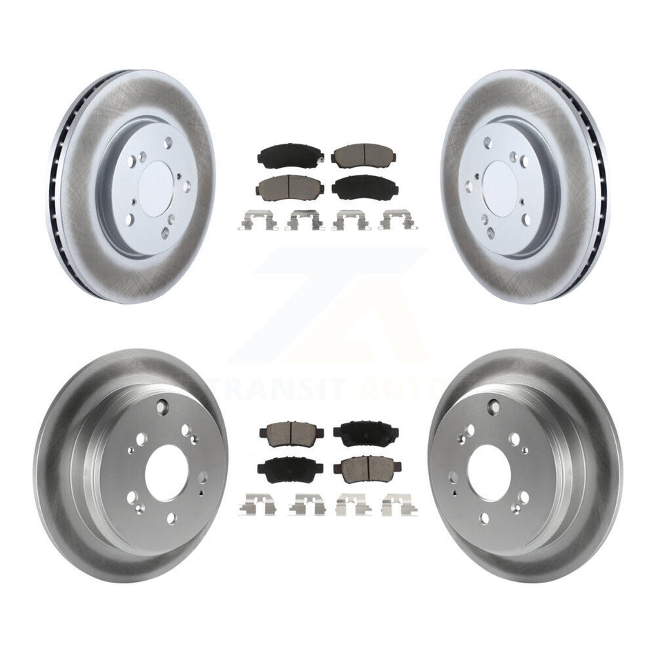 Front Rear Coated Disc Brake Rotors And Ceramic Pads Kit For 2005-2010 Honda Odyssey KGC-100899